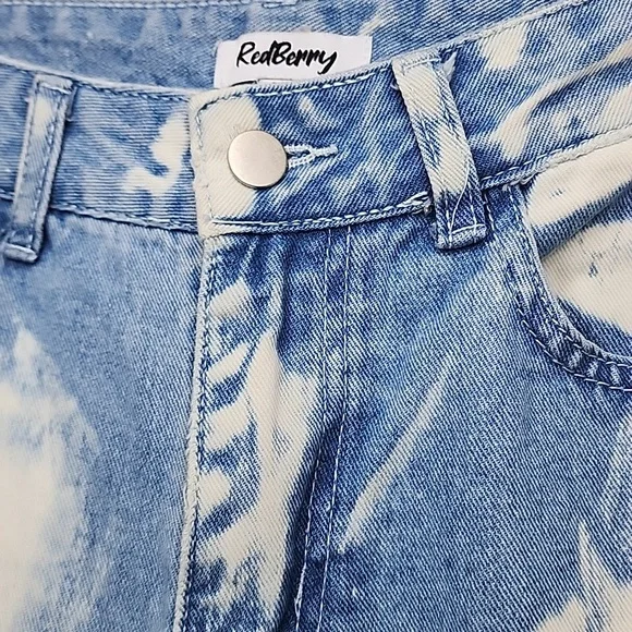 Red Berry Acid Wash High Waist  Cloud Denim Jeans - Picture 2 of 13